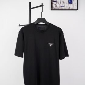 Prada Triangle Logo Short Sleeve Black