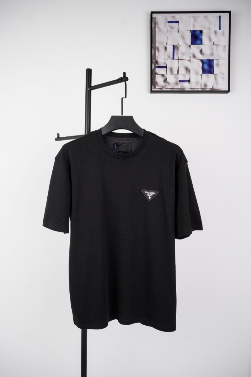 1-109-2.jpg Prada Triangle Logo Short Sleeve Black - 图片 1