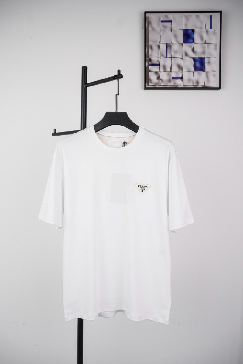 1-110-2.jpg Prada Triangle Logo Short Sleeve White - 图片 1