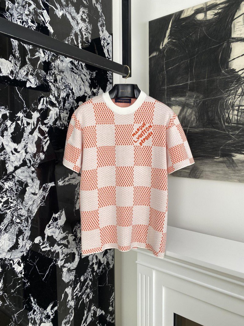 1-132-1.jpg LV Checkered Knit Short Sleeve 1 - 图片 1