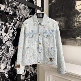 LV co-branded embroidered denim jacket