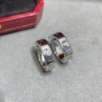 CARTIER LOVE hoop earrings classic model 2 diamonds - 图片 2