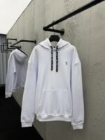 Lv Solid Color Drawstring Hooded Long Sleeve Sweatshirt 1