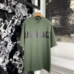Balenciaga Tape Letter Round Neck Short Sleeve
