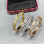 CARTIER LOVE bracelet classic model paved 10 diamonds - 图片 4