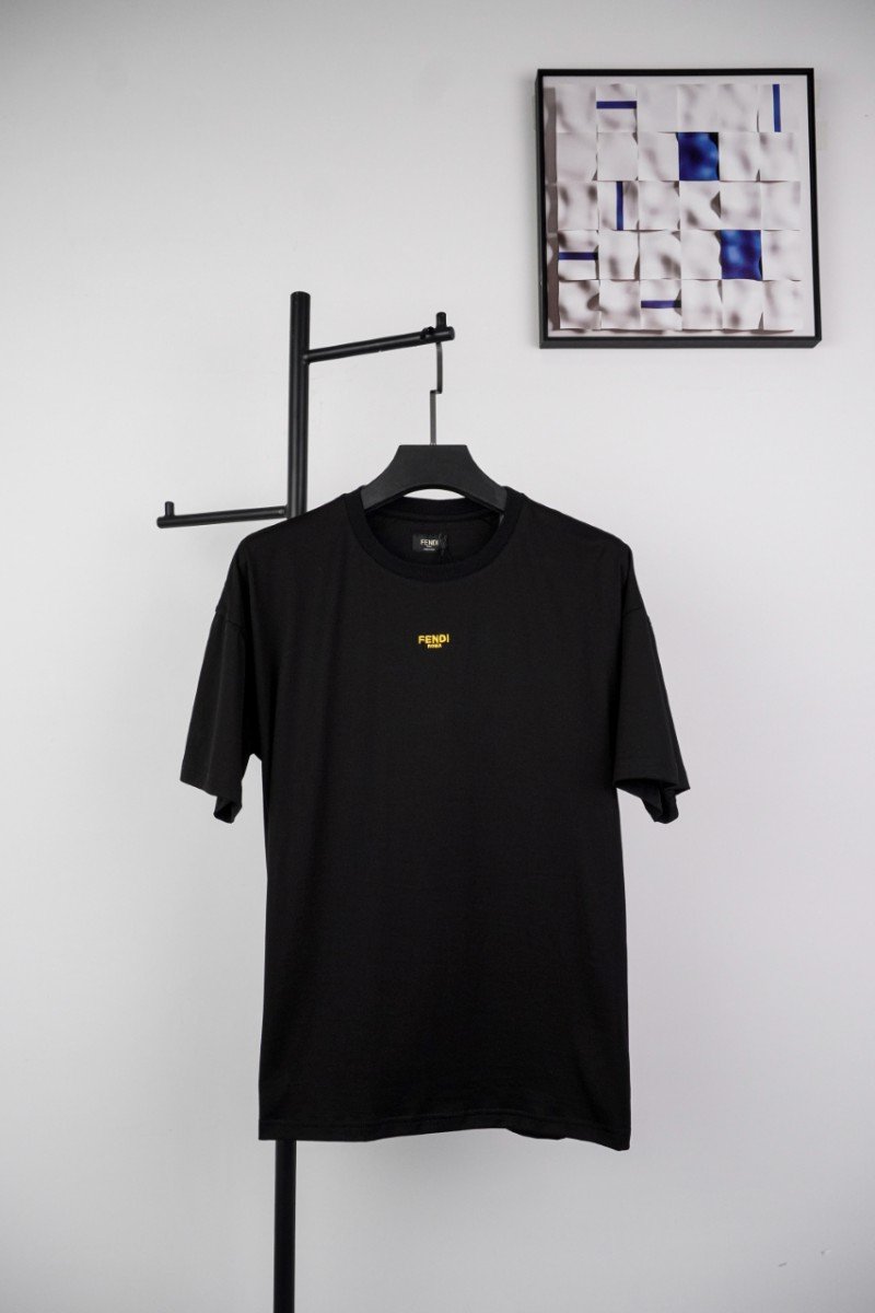 1-40-6.jpg Fendi Short Sleeve (Embroidered) Black - 图片 1