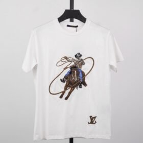 LV Denim Lasso Embroidered Short Sleeve