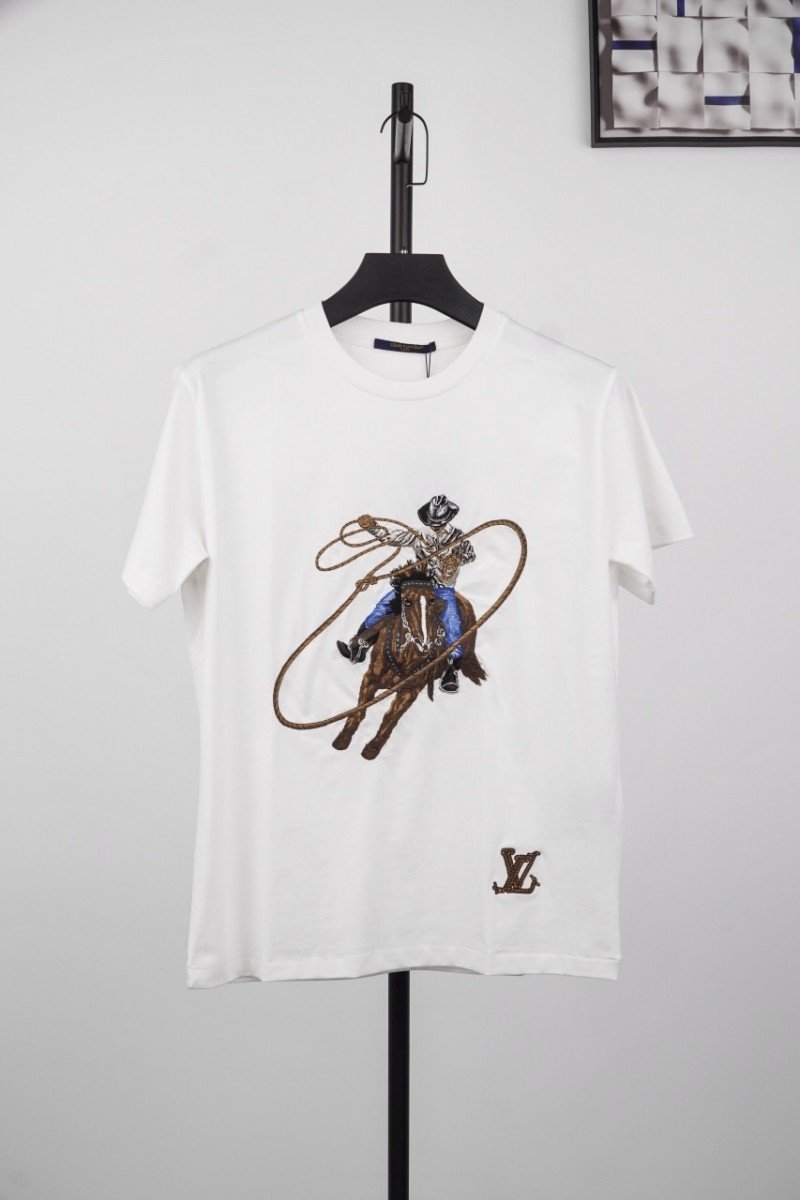 1-56-4.jpg LV Denim Lasso Embroidered Short Sleeve - 图片 1