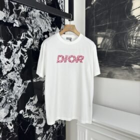 Dior Coral Print Short Sleeve T-Shirt