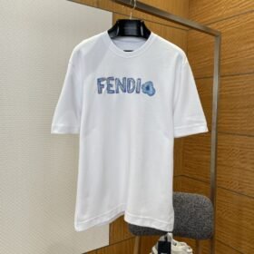 Fendi Alphabet Floral Embroidered Short-Sleeve T-Shirt