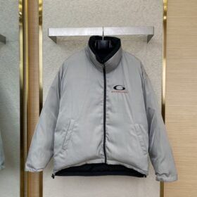 Balenciaga Reversible Embroidered Cotton Jacket Coat