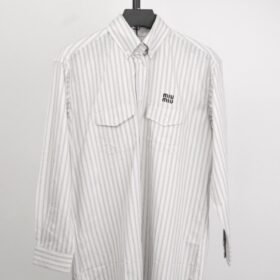 Miumiu Double Pocket Letter Long Sleeve Shirt