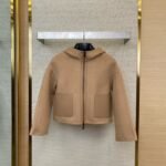 Fendi Old Flower Reversible Cashmere Short Jacket Khaki