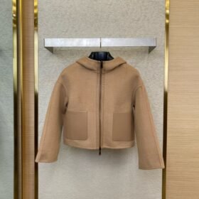 Fendi Old Flower Reversible Cashmere Short Jacket Khaki