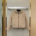 Fendi Old Flower Reversible Cashmere Short Jacket Khaki - 图片 4