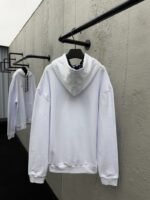 Lv Solid Color Drawstring Hooded Long Sleeve Sweatshirt 1 - 图片 3