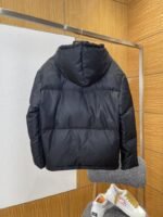 Prada Enameled Triangle Logo Drawstring Hooded Quilted Down Jacket - 图片 2