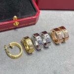 CARTIER LOVE hoop earrings classic model 2 diamonds - 图片 5