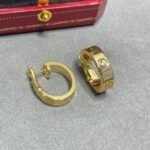 CARTIER LOVE hoop earrings classic model 2 diamonds - 图片 4