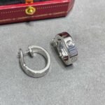 CARTIER LOVE hoop earrings classic model 2 diamonds - 图片 3