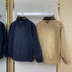 Prada 24SS Leather Collar workwear Jacket Coat Blue - 图片 2