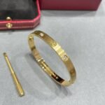 CARTIER LOVE bracelet classic model brushed 4 diamonds - 图片 2