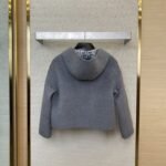 Fendi Old Flower Reversible Cashmere Short Jacket Grey - 图片 2