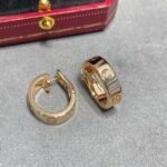 CARTIER LOVE hoop earrings classic model 2 diamonds - 图片 3