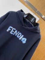 Fendi Letter Floral Embroidered Hooded Sweatshirt - 图片 4