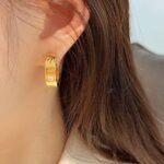 CARTIER LOVE hoop earrings classic model 2 diamonds - 图片 5