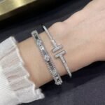 Tiffany and Co TIFFANY T Pav?? Diamond Wire Bangle - 图片 7