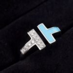 Tiffany and Co TIFFANY T Diamond and Turquoise Wire Ring - 图片 2