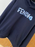 Fendi Letter Floral Embroidered Hooded Sweatshirt - 图片 5