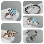 Tiffany and Co TIFFANY T Diamond and Turquoise Wire Ring - 图片 3