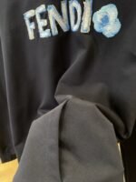 Fendi Letter Floral Embroidered Hooded Sweatshirt - 图片 8