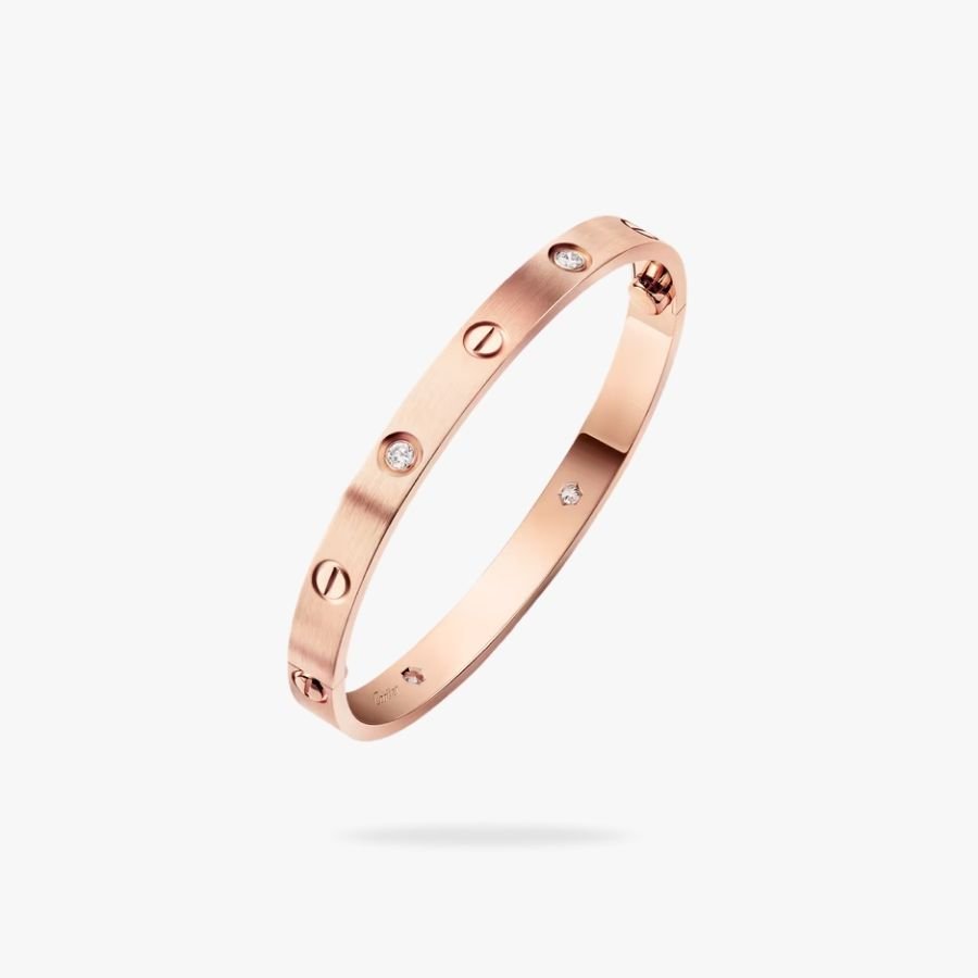 CEL-B-CAR-031.jpg CARTIER LOVE bracelet classic model brushed 4 diamonds - 图片 1