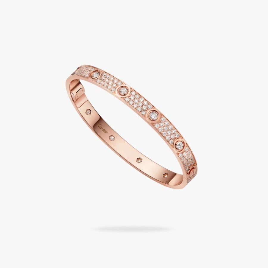 CEL-B-CAR-040.jpg CARTIER LOVE bracelet classic model paved 10 diamonds - 图片 1