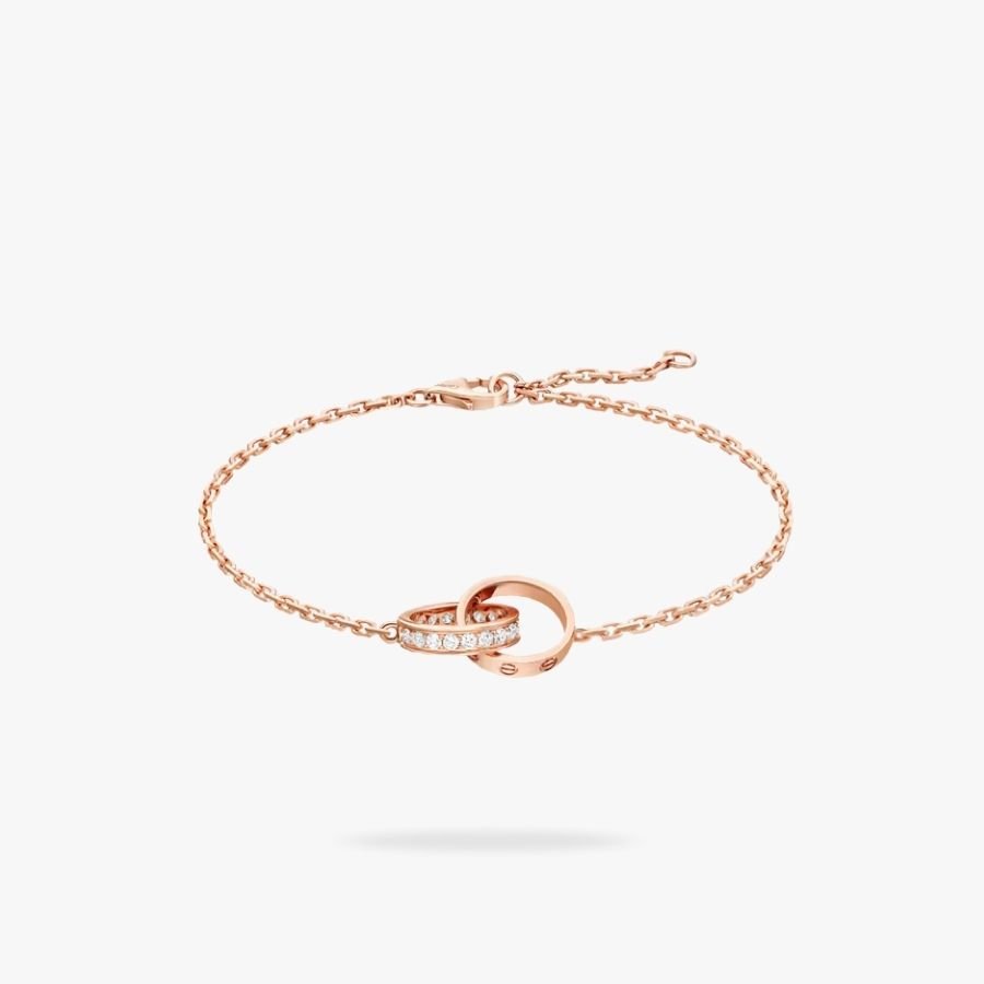 CEL-B-CAR-049.jpg CARTIER LOVE bracelet on chain half-paved - 图片 1