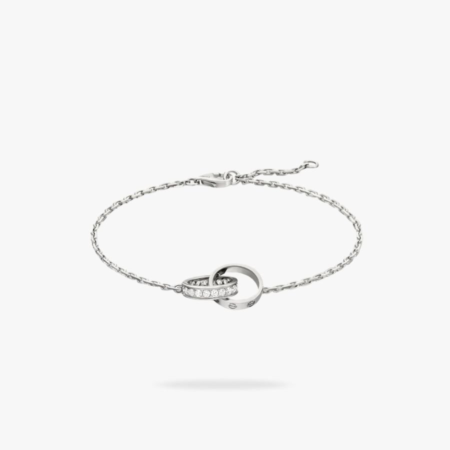 CEL-B-CAR-051.jpg CARTIER LOVE bracelet on chain half-paved - 图片 1