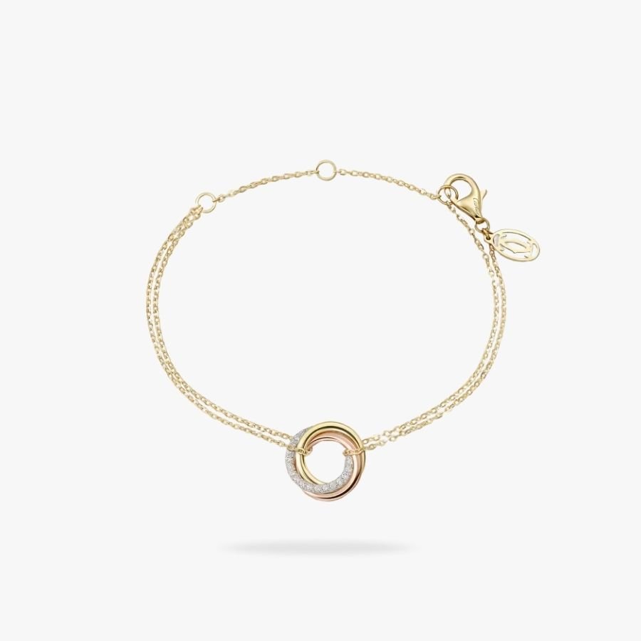 CEL-B-CAR-085.jpg CARTIER Trinity bracelet on chain diamonds - 图片 1