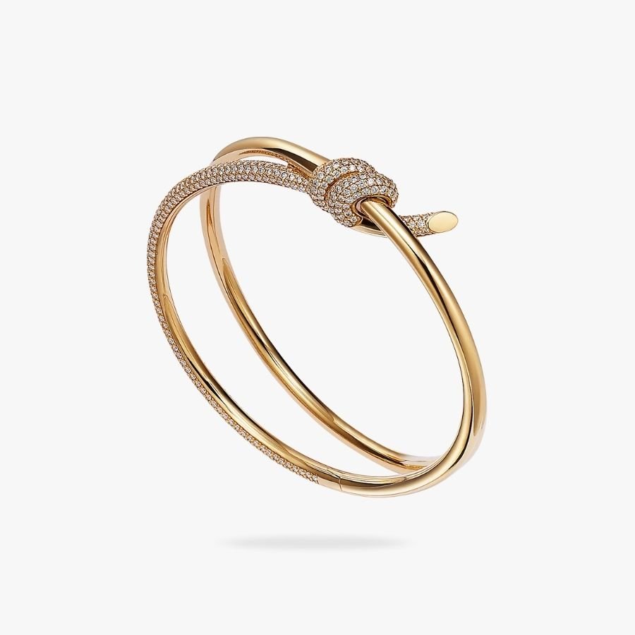 CEL-B-TIF-075.jpg Tiffany and Co TIFFANY Knot Double Row Hinged Bangle - 图片 1