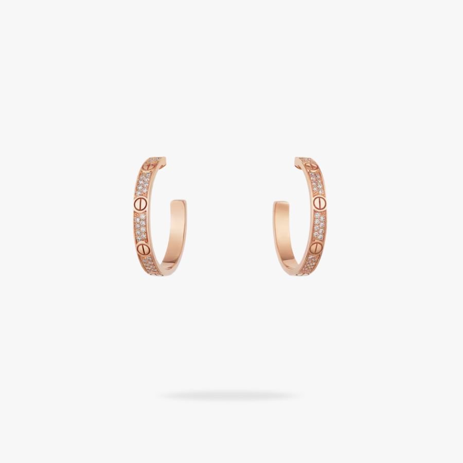 CEL-E-CAR-010.jpg CARTIER LOVE hoop earrings medium model paved - 图片 1
