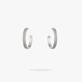CARTIER LOVE hoop earrings medium model paved