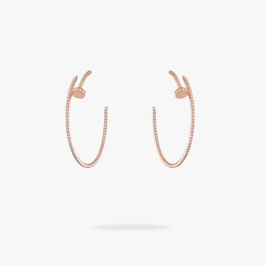 CEL-E-CAR-035.jpg CARTIER Juste un Clou hoop earrings large model paved - 图片 1