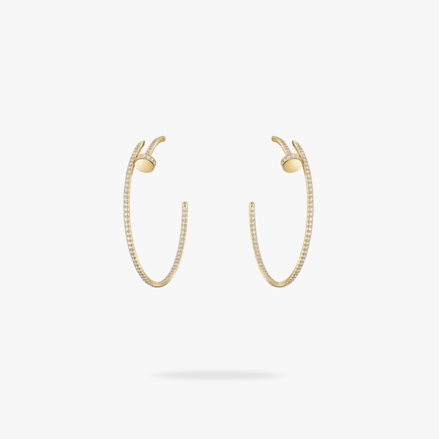 CEL-E-CAR-036.jpg CARTIER Juste un Clou hoop earrings large model paved - 图片 1