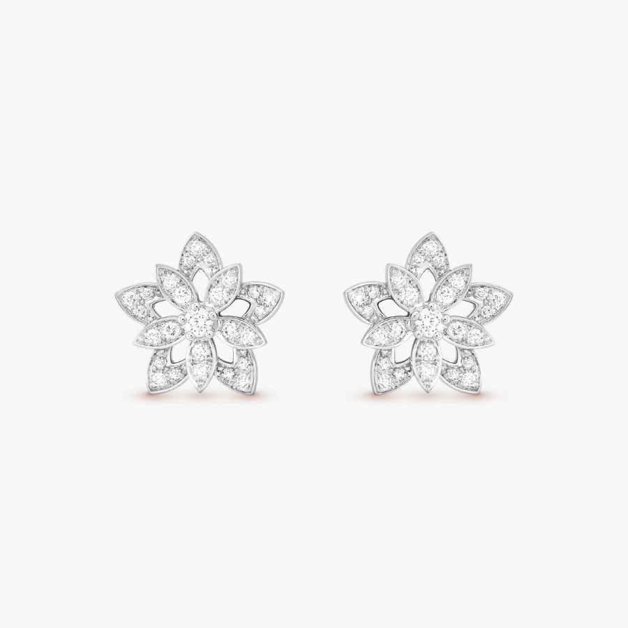 CEL-E-VCA-052.jpg Van Cleef and Arpels Lotus openwork earrings mini model - 图片 1