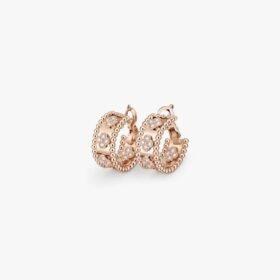 Van Cleef and Arpels Perl??e clovers hoop earrings