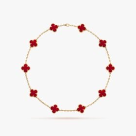 Van Cleef and Arpels Vintage Alhambra necklace 10 motifs