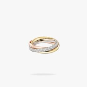 CARTIER Trinity ring small model half-paved