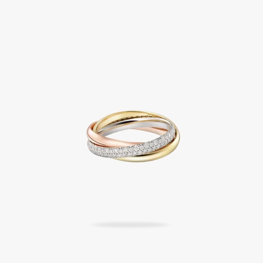 CEL-R-CAR-052.jpg CARTIER Trinity ring small model half-paved - 图片 1